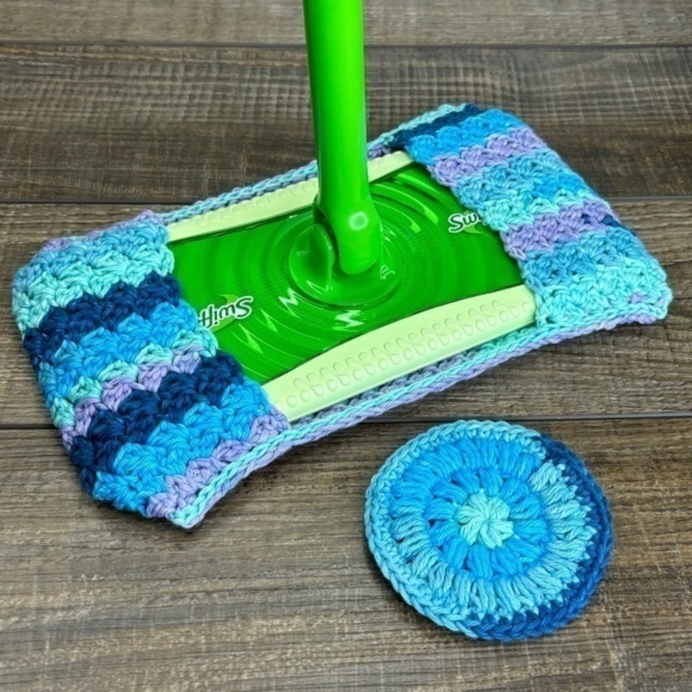 Swiffer Sweeper Cover Scrubby Handcrafted Crochet Reusable Floor Cleaning Cloth